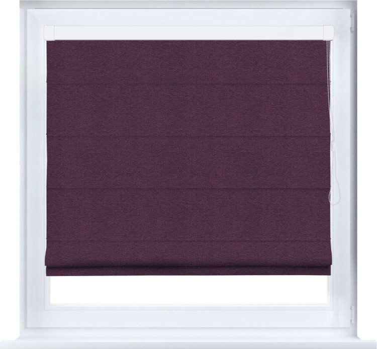 Римская штора «Кортин» кассетная, ткань лён димаут, фиолетовый