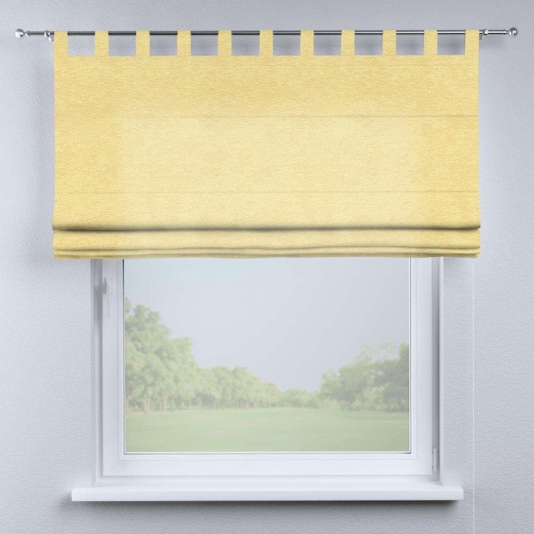 Римская штора на петлях «Кортин», ткань софт однотонный золотой