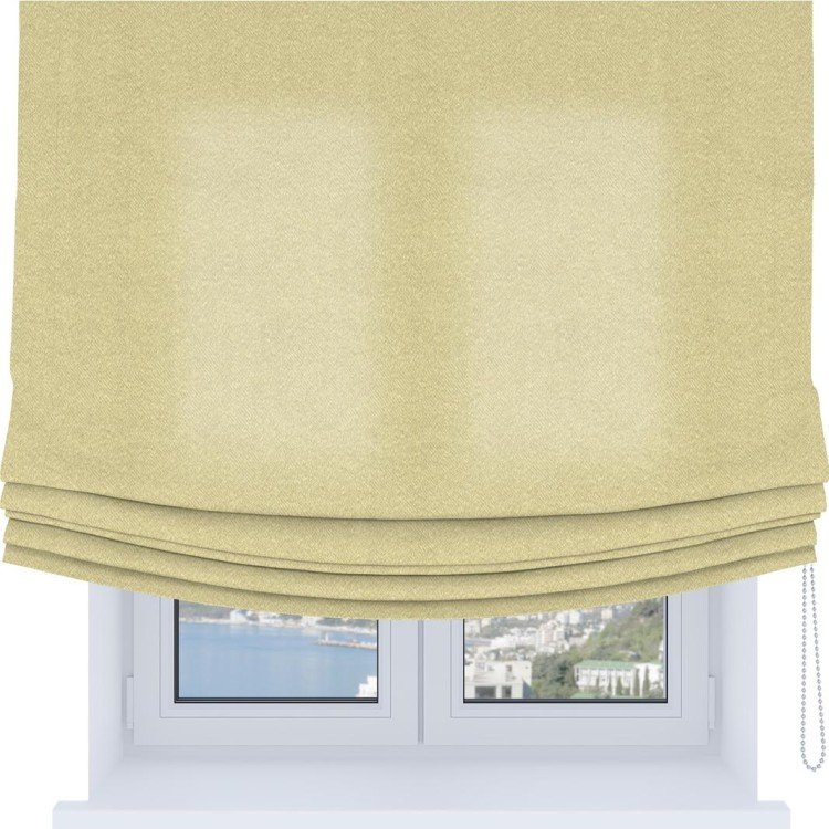 Римская штора Soft с мягкими складками, ткань софт однотонный молочный