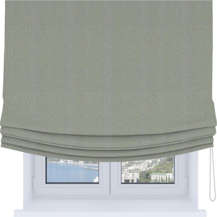 Римская штора Soft с мягкими складками, ткань лён димаут цвет серый