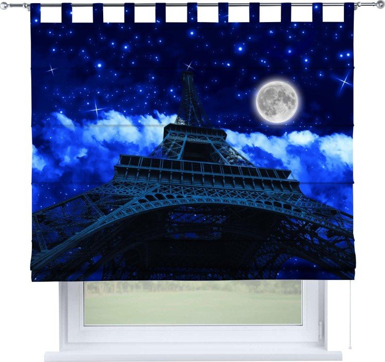 Римская штора на петлях «Ночь в Париже»