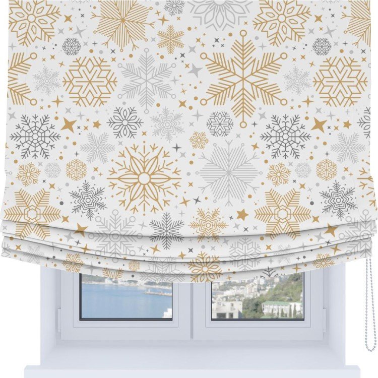 Римская штора Soft с мягкими складками, «Снежное очарование»