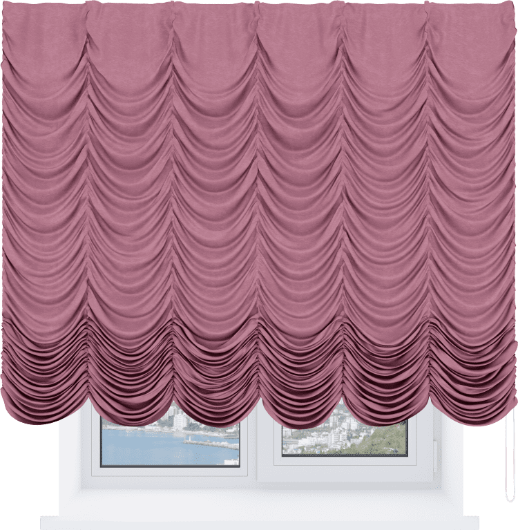 Французская штора «Кортин», софт однотонный розовый