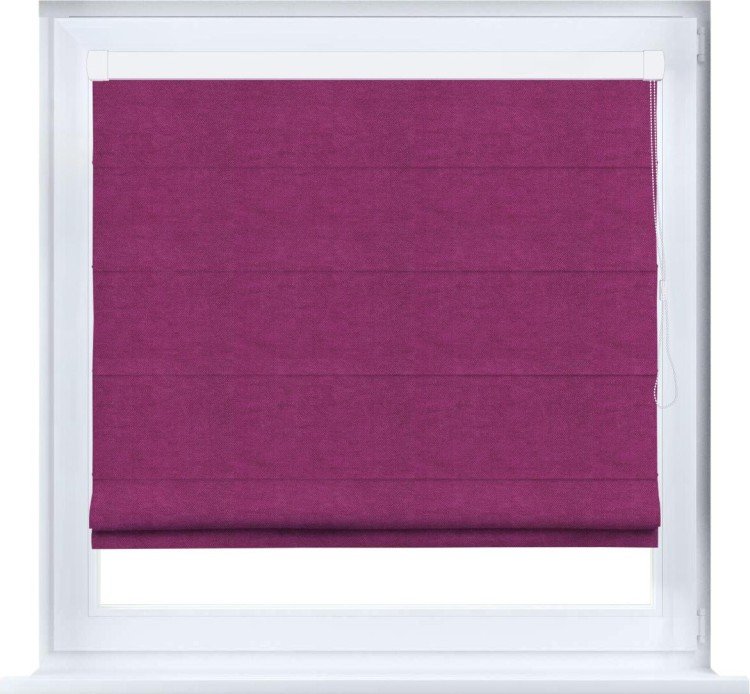 Римская штора «Кортин» кассетная, ткань вельвет фиолетовый