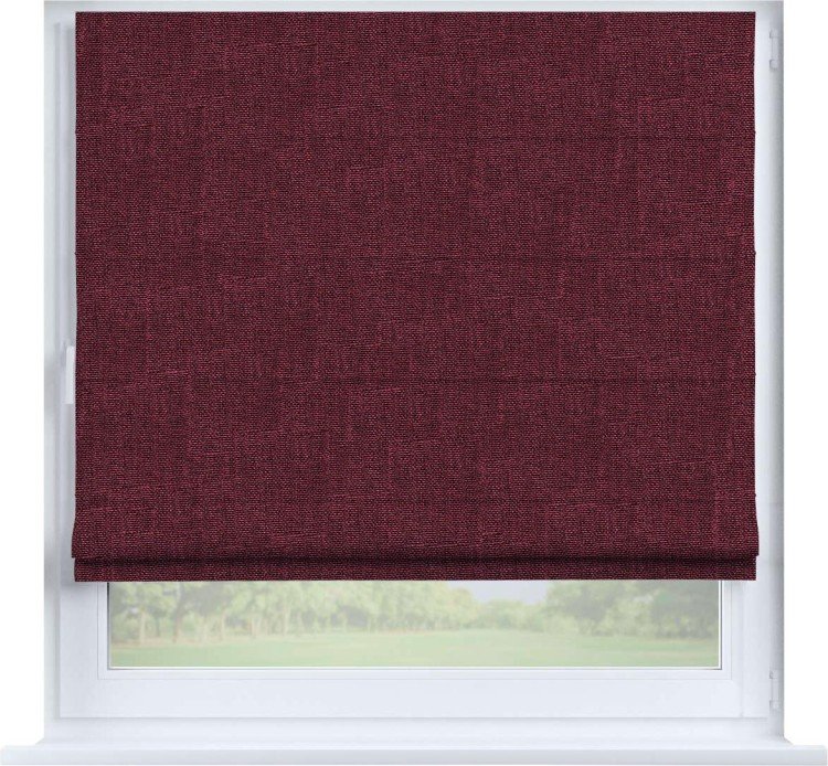 Римская штора «Кортин» на створку, ткань лён кашемир цвет бордовый