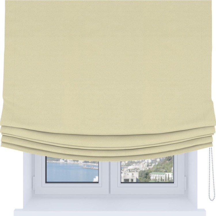 Римская штора Soft с мягкими складками, ткань блэкаут однотонный бежевый