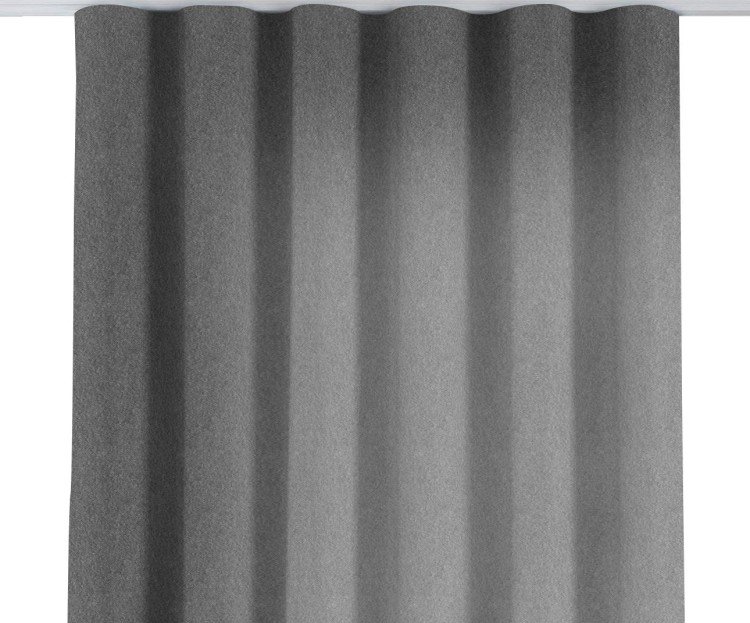 Комплект штор на тесьме «Волна», софт однотонный серый размер от 130 см