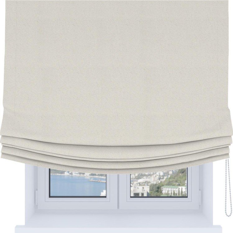 Римская штора Soft с мягкими складками, ткань блэкаут с блеском светло-серый