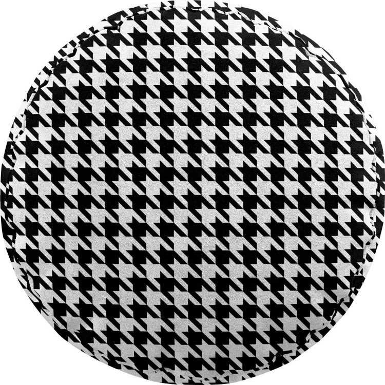Подушка круглая Cortin «Гусиные лапки» черно-белый»