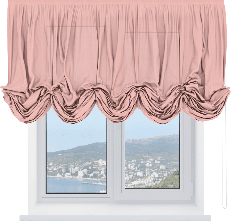 Австрийская штора «Кортин», лён розовый