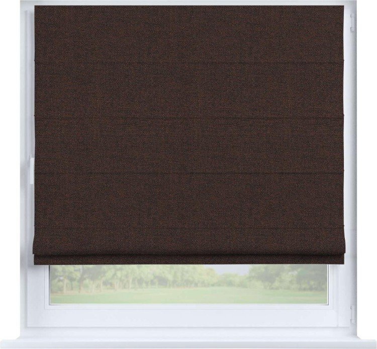 Римская штора «Кортин» на створку, ткань лён коричневый
