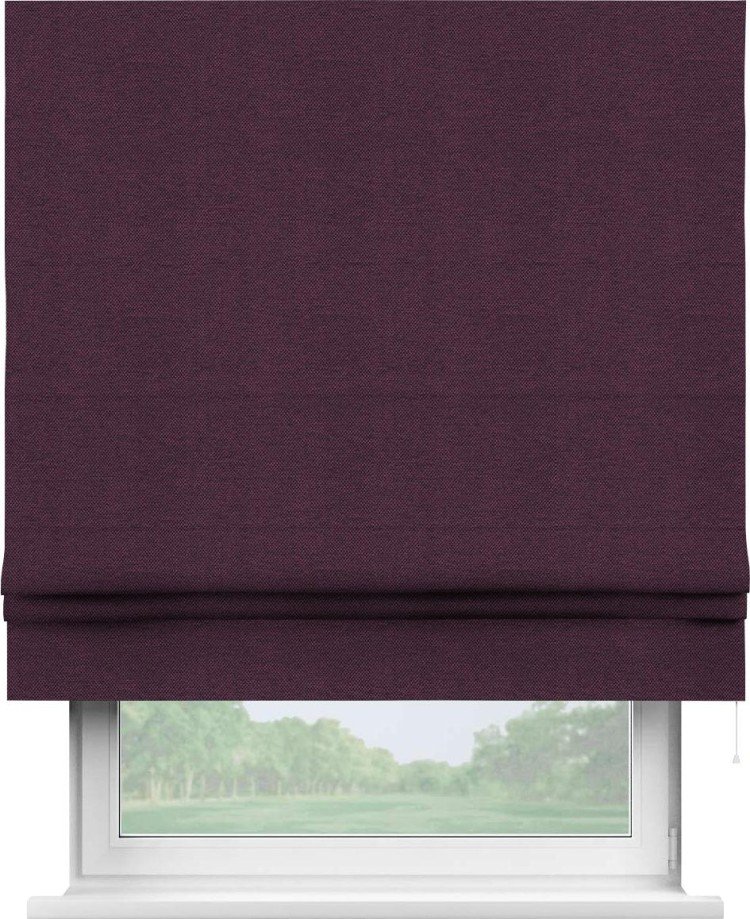 Римская штора «Кортин» для проема, ткань лён димаут, фиолетовый