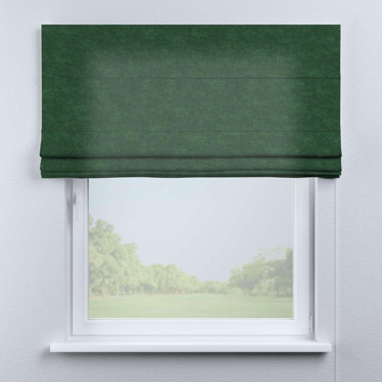 Римская штора «Кортин», канвас тёмно-зелёный, для проёма