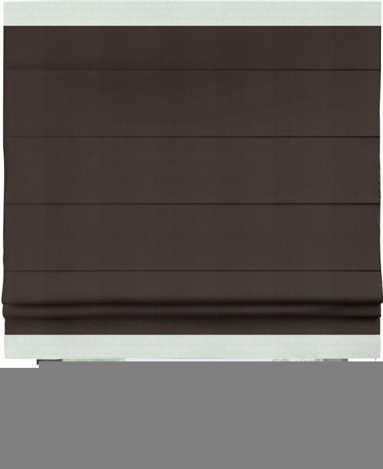 Римская штора «Кортин» с кантом Горизонт, для проема, ткань блэкаут однотонный тёмно-коричневый