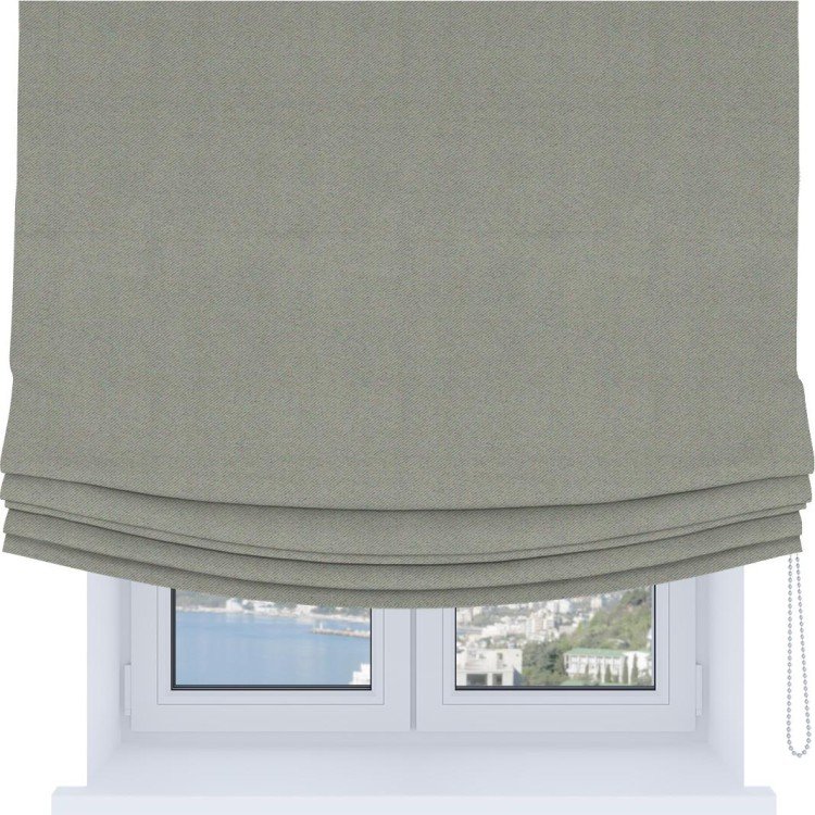 Римская штора Soft с мягкими складками, ткань блэкаут однотонный серый