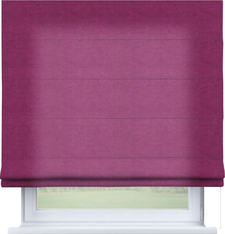 Римская штора «Кортин», вельвет фиолетовый