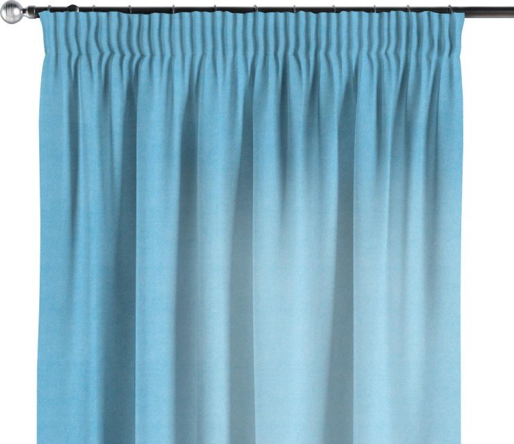 Комплект штор на тесьме «Карандаш», вельвет голубой