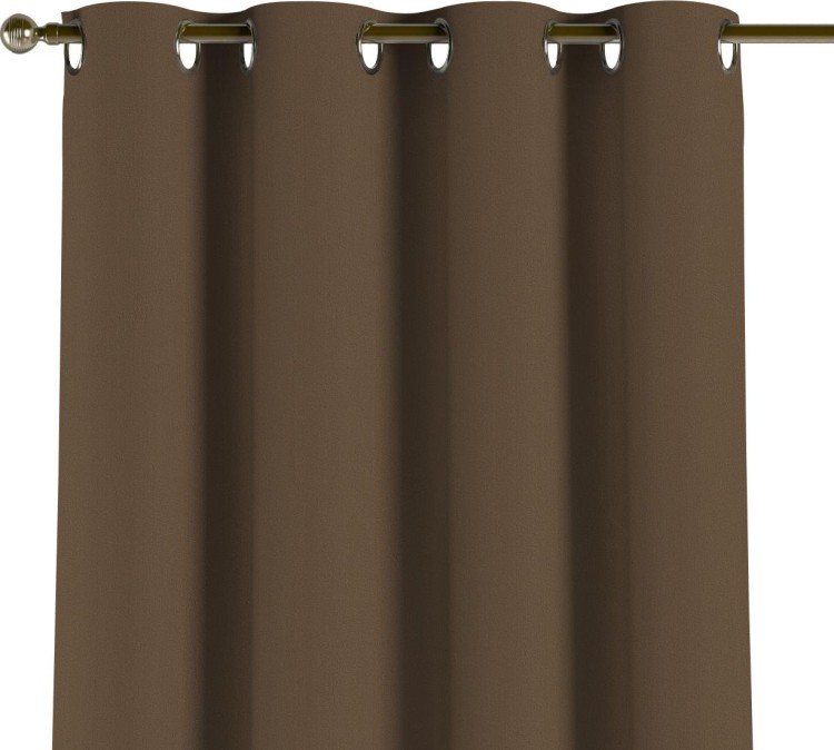 Комплект штор блэкаут однотонный коричневый, на люверсах
