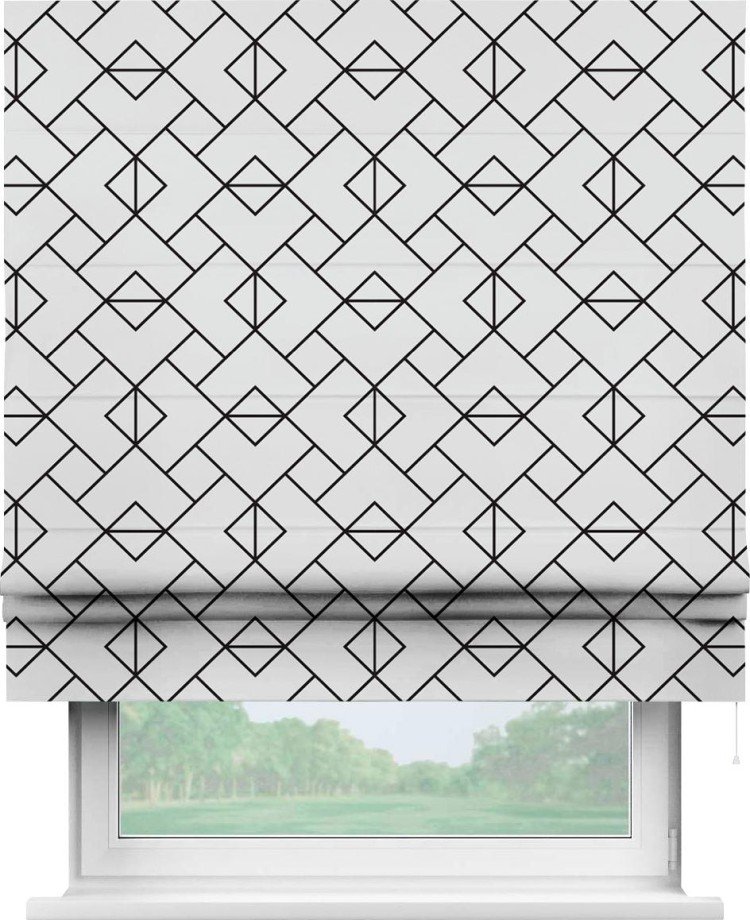 Римская штора «Кортин» для проема «Геометрический орнамент»