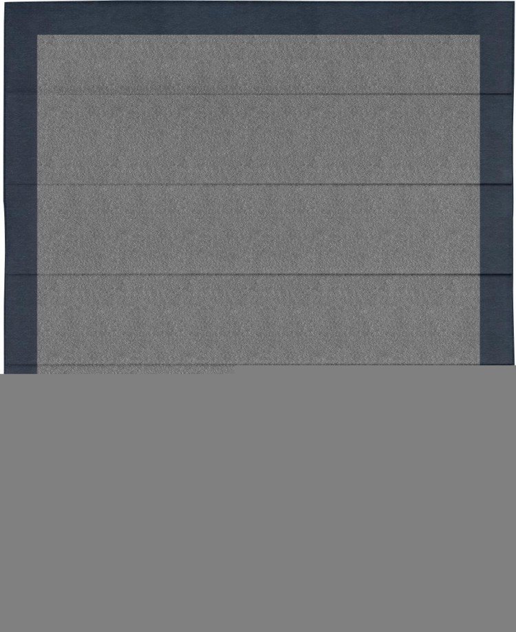 Римская штора «Кортин» с кантом Чесс, для проема, ткань софт однотонный серый