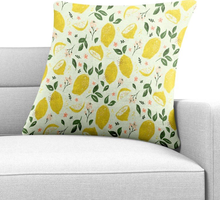 Подушка квадратная Cortin «Сочные лимоны»