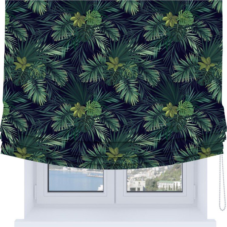 Римская штора Soft с мягкими складками, «Пальмовые листья»
