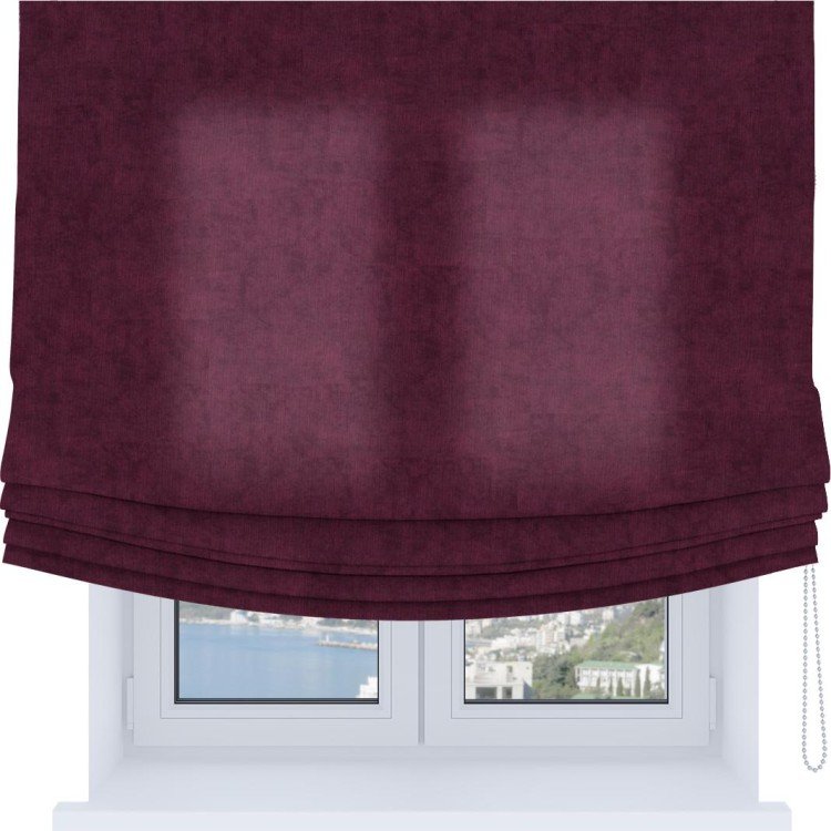 Римская штора «Кортин», канвас фиолетовый, Soft с мягкими складками
