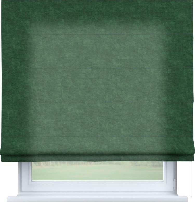 Римская штора «Кортин», канвас тёмно-зелёный, для проёма